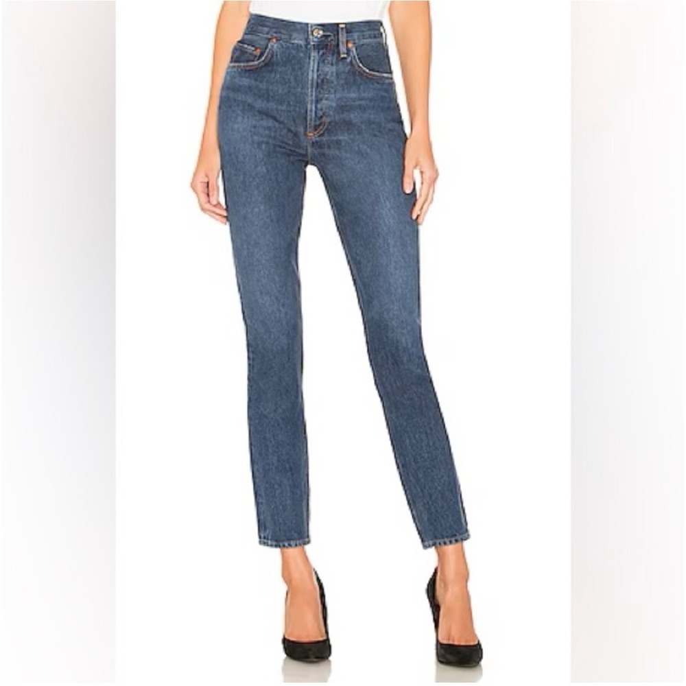 AGOLDE Remy High Rise Straight Leg Jeans Size 27 Raw Hem Crop Wink Wash